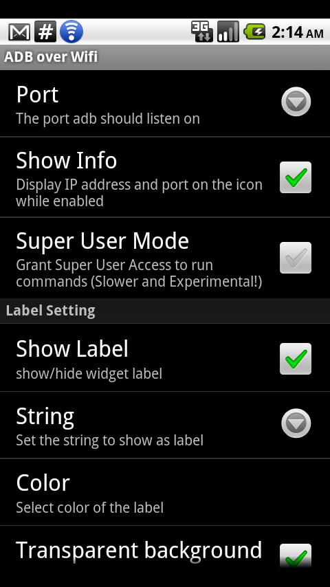 ADB over WIFI Widget Android Tools