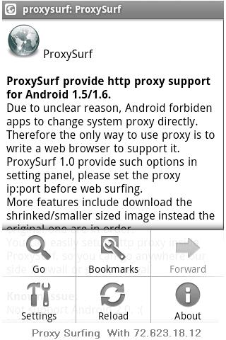 ProxySurf Android Communication