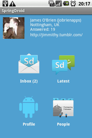 SpringDroid for formspring.me Android Social