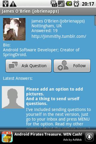 SpringDroid for formspring.me Android Social