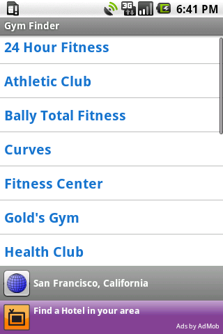 Fitness Club Finder Android Travel