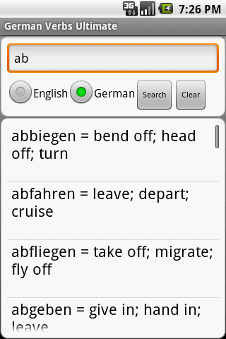 German Verbs Ultimate Android Communication