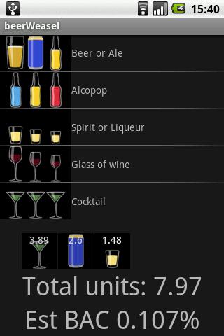Alcohol unit calculator free Android Lifestyle