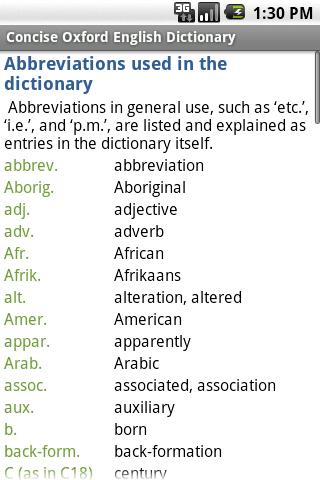 Concise Oxford English TR Android Reference