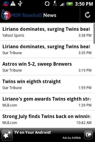 MIN Baseball News Android Sports