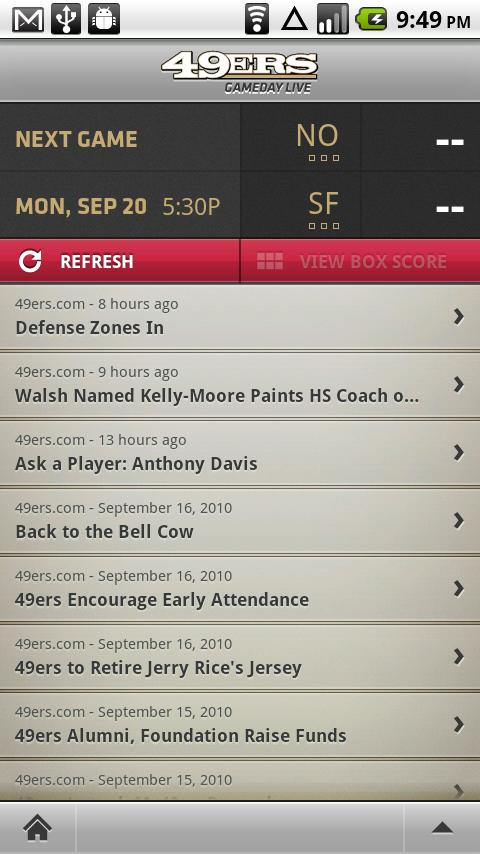49ers Gameday Live Android Sports