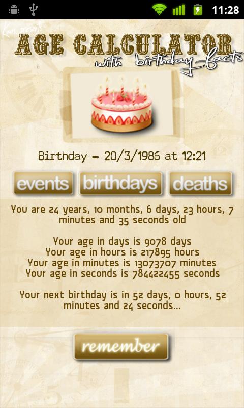 Age Calculator Birthday Facts Android Tools