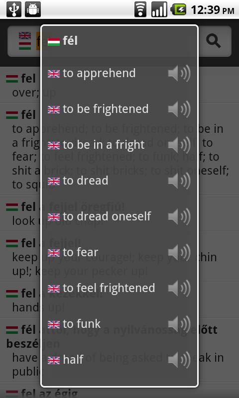 English−Hungarian Dictionary Android Reference