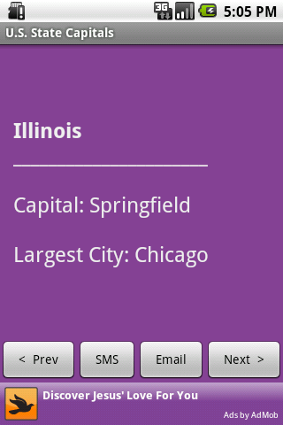 U.S. State Capitals Android Reference