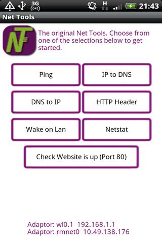 Net Tools (Ad Supported) Android Communication