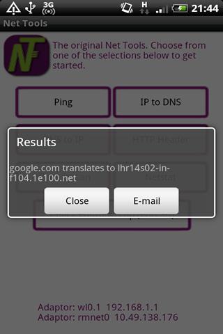 Net Tools (Ad Supported) Android Communication