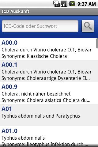 ICD-10 Diagnoseauskunft Android Health