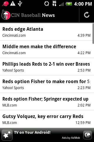 CIN Baseball News Android Sports