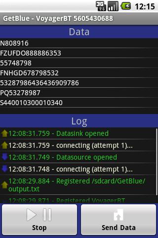 GetBlue Bluetooth Reader, Demo Android Communication