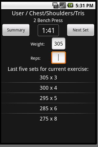 GymLog (Free) Android Health