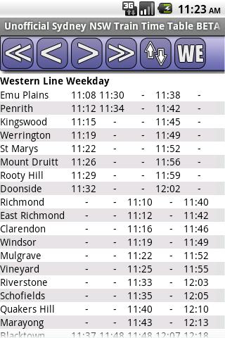 Sydney NSW Timetable BETA Android Travel