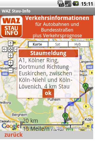 WAZ Stau-Info Android Travel