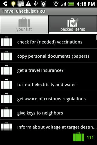 Travel CheckList PRO Android Travel & Local