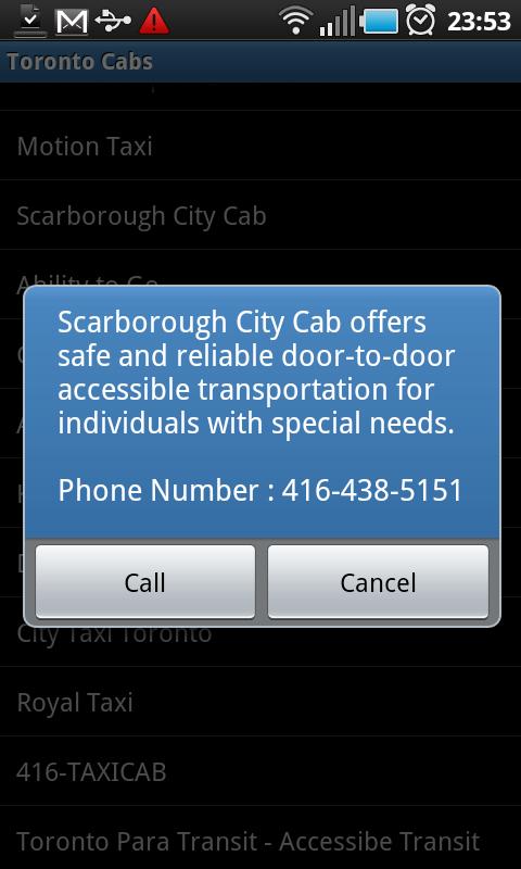 Toronto Cabs Android Travel & Local