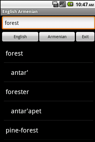 English Armenian Dictionary Android Travel