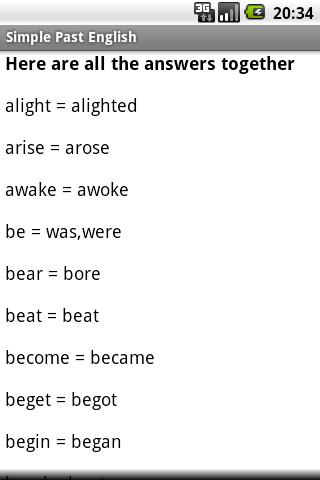 Past Simple English Android Travel