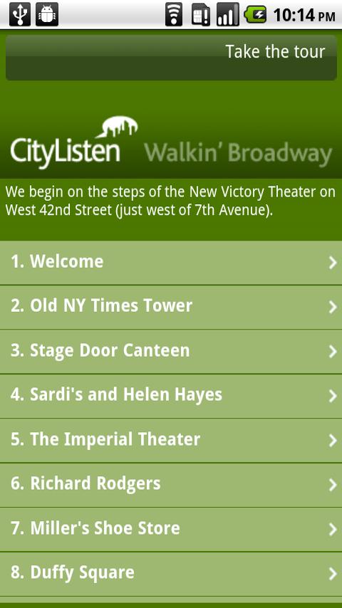 CityListen: Walkin’ Broadway Android Travel