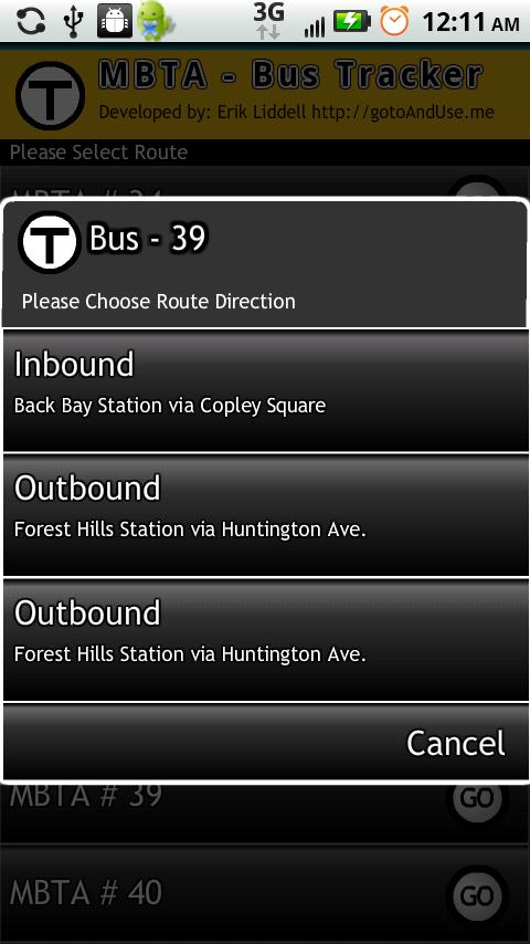 Boston Bus Tracker Android Travel