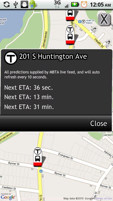 Boston Bus Tracker Android Travel