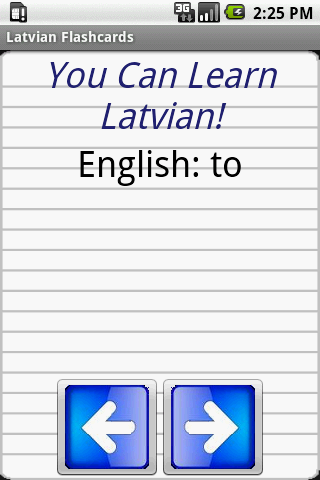 English to Latvian Flashcards
