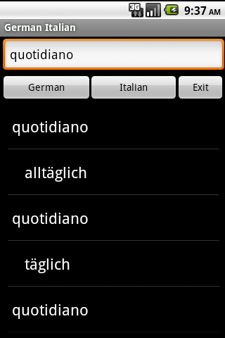 German Italian Dictionary Android Travel