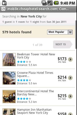 Cheap Hotel Search Android Travel