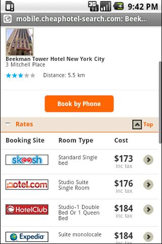 Cheap Hotel Search Android Travel