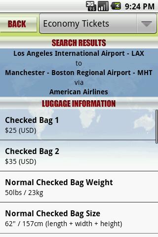 Luggage Limits Android Travel