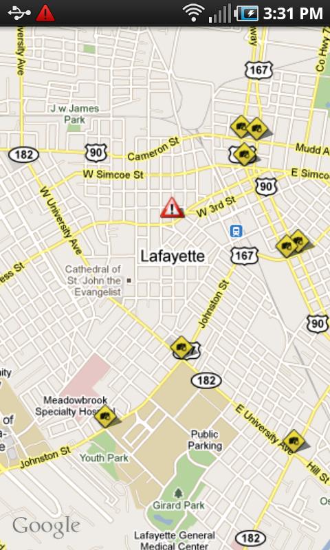 Lafayette Traffic Android Travel