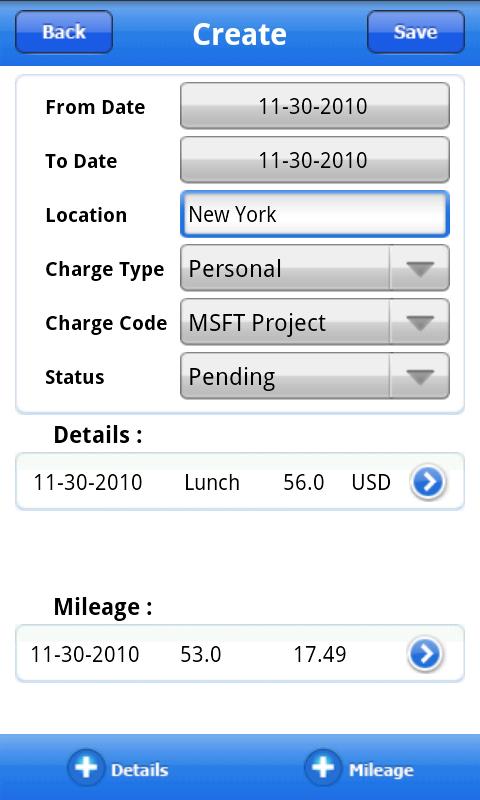 Expense Management Android Travel