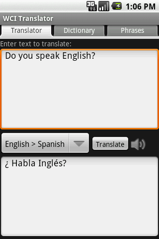 WCI Translator-Eng/Spanish Android Travel