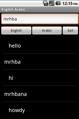 English Arabic Dictionary Android Travel