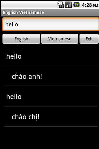 English Vietnamese Dictionary Android Travel