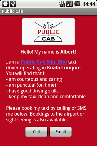 Taxi/Cab in Kuala Lumpur Android Travel