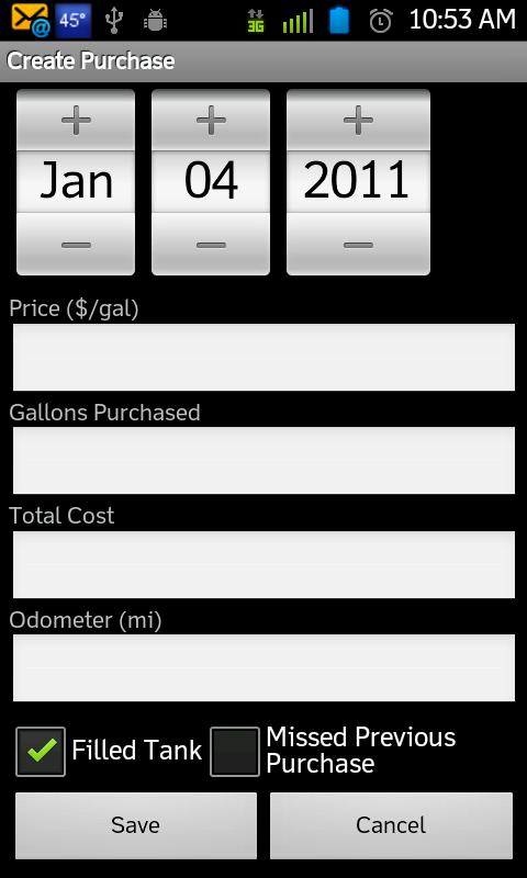 Fuel Log Android Travel & Local
