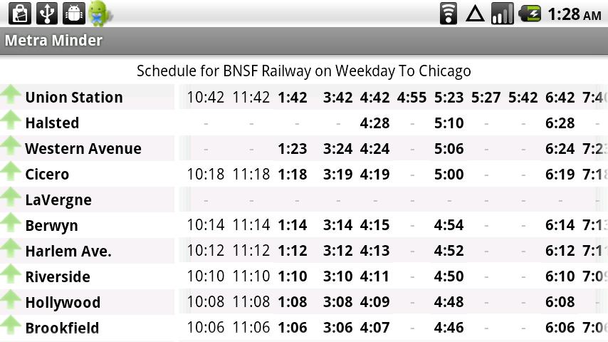 Metra Minder Android Travel & Local