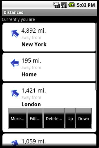 Distances Android Travel