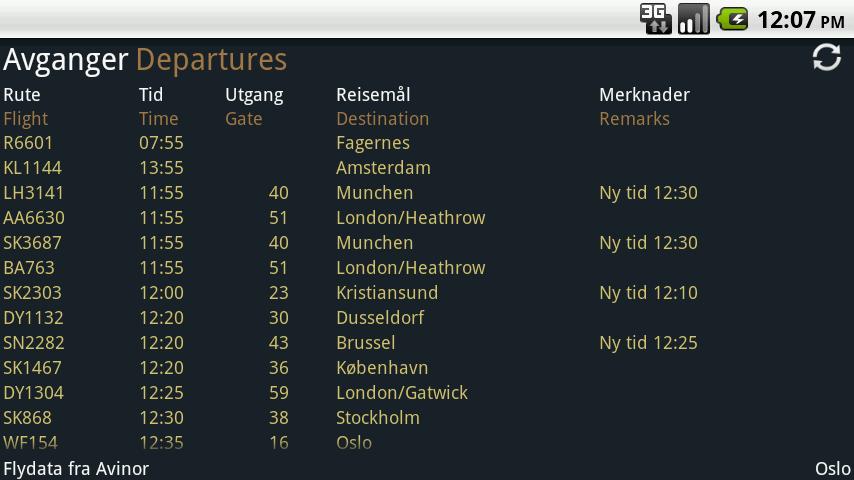 Flytid – Flytider i Norge Android Travel
