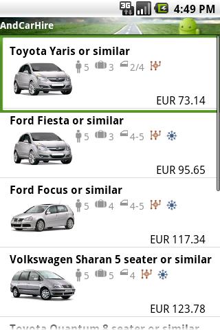 AndCarHire Android Travel
