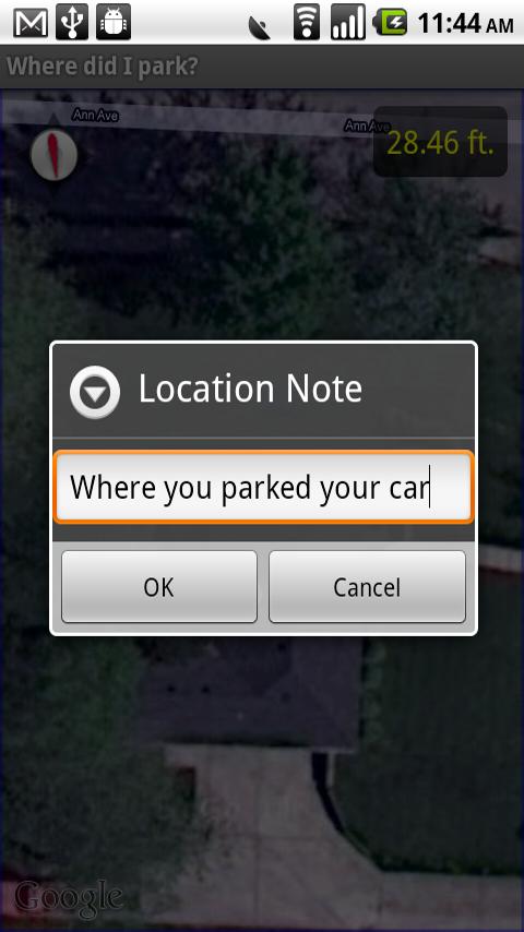 Where Did I Park? Android Travel