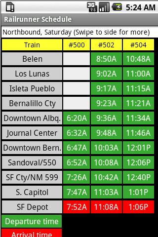 Railrunner Schedule Android Travel