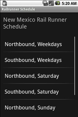 Railrunner Schedule Android Travel