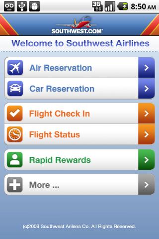 Southwest Airlines Android Travel