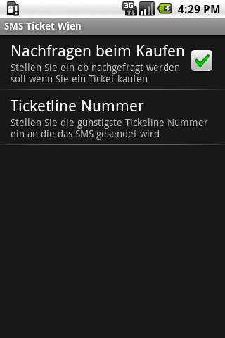 SMS BimTicket Wien Android Travel