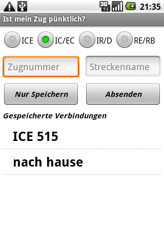 Ist mein Zug pünktlich? Android Travel